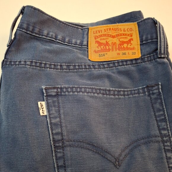 Men's Levi’s 514 Thrashed Sun Faded Pants Vintage Cotton Canvas Patched Distress - Picture 12 of 16